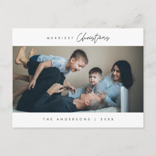 Carte Postale Photo de famille de Noël le plus joyeux, Bonheur c