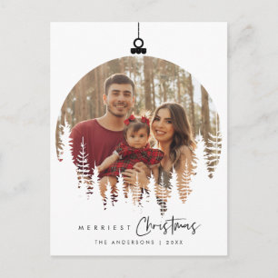 Carte Postale Photo de famille de Noël le plus joyeux, Boule de 