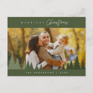Carte Postale Photo de famille de Noël le plus joyeux en extérie