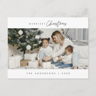 Carte Postale Photo de famille de Noël le plus joyeux, minimalis