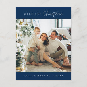 Carte Postale Photo de famille de Noël le plus joyeux, minimalis