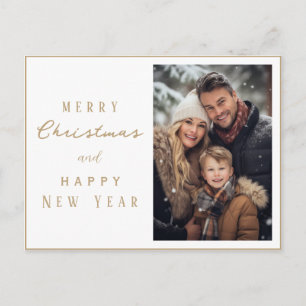 Carte Postale Photo de famille élégant Joyeux Noël Nouvel An