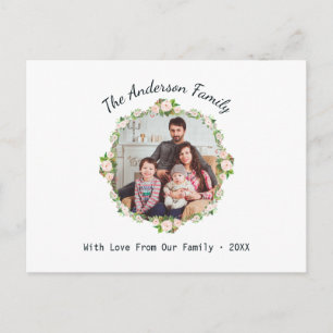 Carte Postale Photo de famille en cercle floral avec des roses a