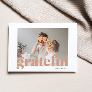 Carte Postale Photo de famille Joyeux Thanksgiving Grateful