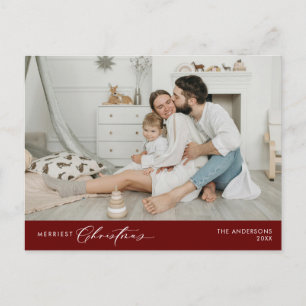 Carte Postale Photo de famille Noël le plus joyeux, Bonheur d'hi