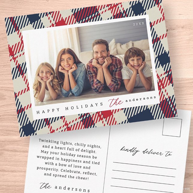 Carte Postale Photo de famille personnalisée de Noël de Motif mo (Créateur téléchargé)
