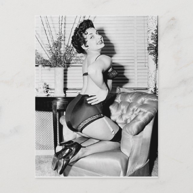 Carte Postale photo de fille à épingle vintage (Devant)