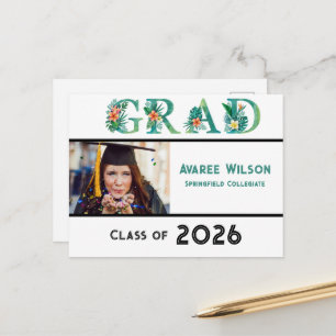 Carte Postale Photo de fille Diplômée de Lycée 2026