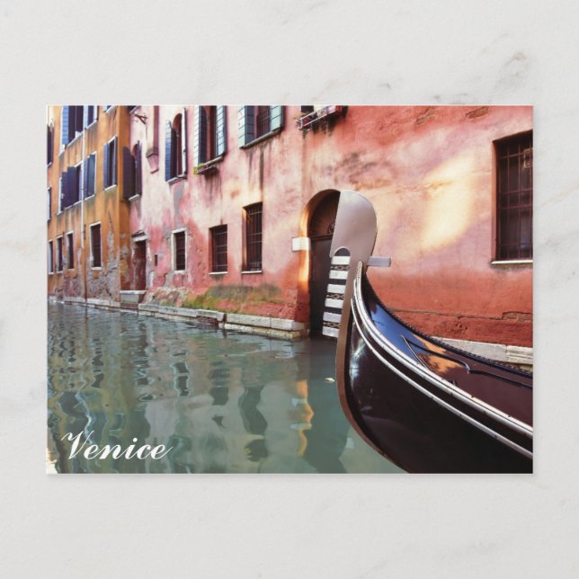 Carte Postale Photo de gondole sur un canal à Venise en Italie (Devant)