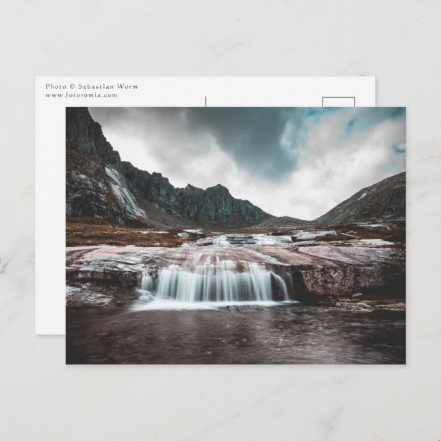 Carte Postale Photo de la nature de la cascade (Devant / Derrière)