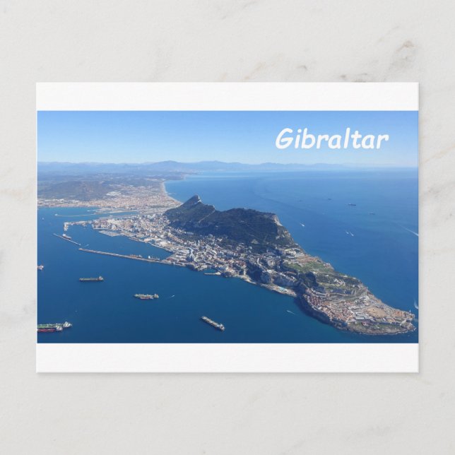 Carte Postale Photo de la roche de Gibraltar vue du dessus (Devant)