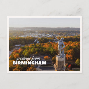 Carte Postale Photo de la statue Vulcan au centre-ville de Birmi