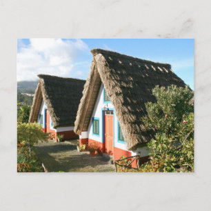 Carte Postale Photo de l'île de Madère avec les maisons typiques