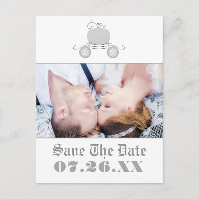 Carte postale photo de mariage du carrosse argenté (Devant)