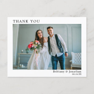 Carte Postale Photo de mariage simple minimaliste moderne