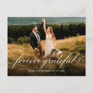 Carte Postale Photo de Merci Mariage pour toujours gracieux