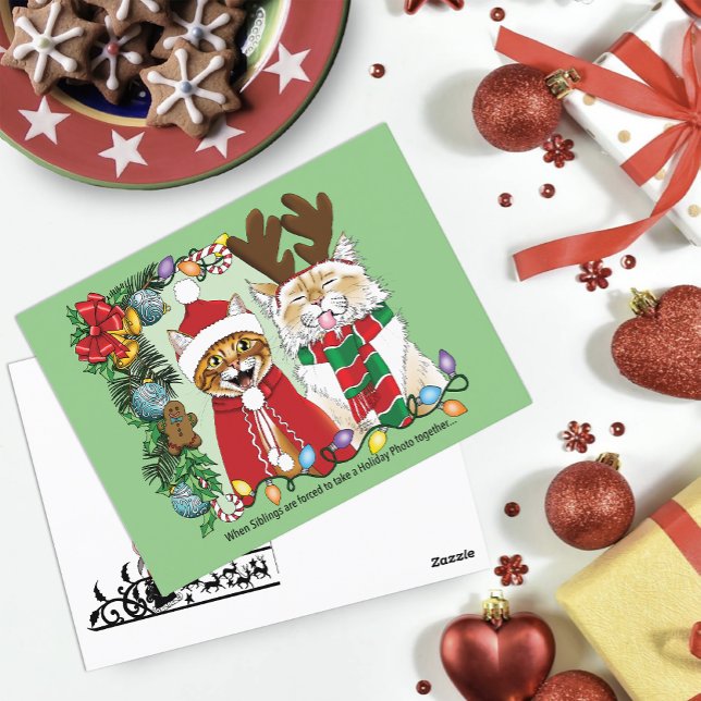 Carte Postale Photo de Noël annuelle du chat (Créateur téléchargé)