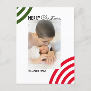 Carte Postale Photo de Noël arc-en-ciel joyeux