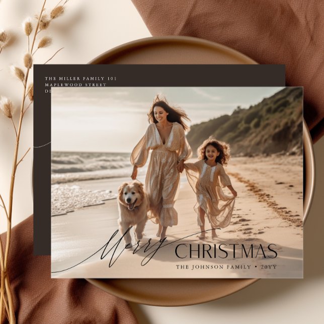 Carte Postale Photo de Noël de la famille moderne (Créateur téléchargé)