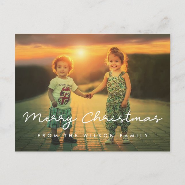 Carte Postale Photo de Noël minimaliste (Devant)