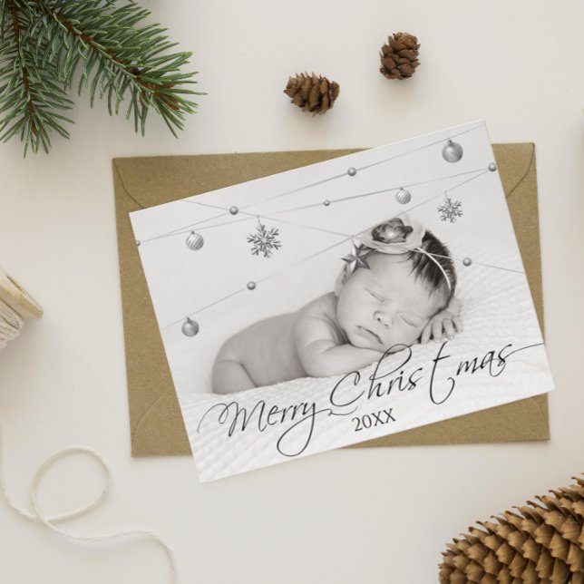 Carte Postale Photo de Noël personnalisée et calligraphie (Créateur téléchargé)