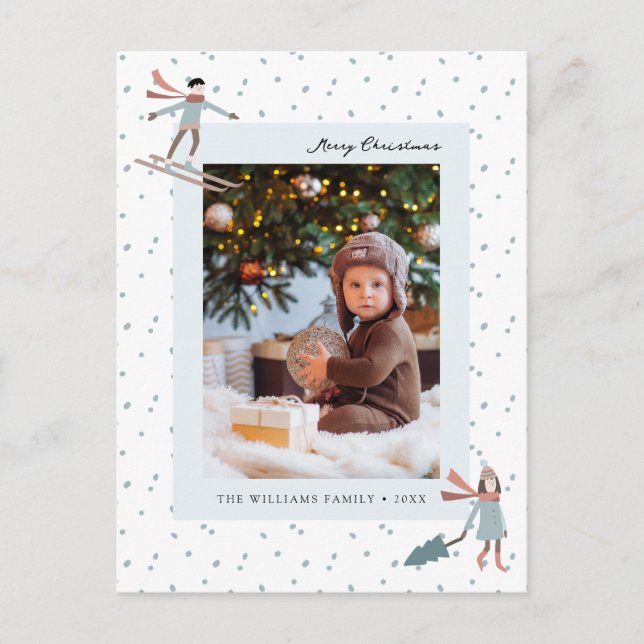Carte Postale Photo de Noël simple (Devant)