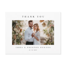 Photo de notes de remerciement de mariage moderne