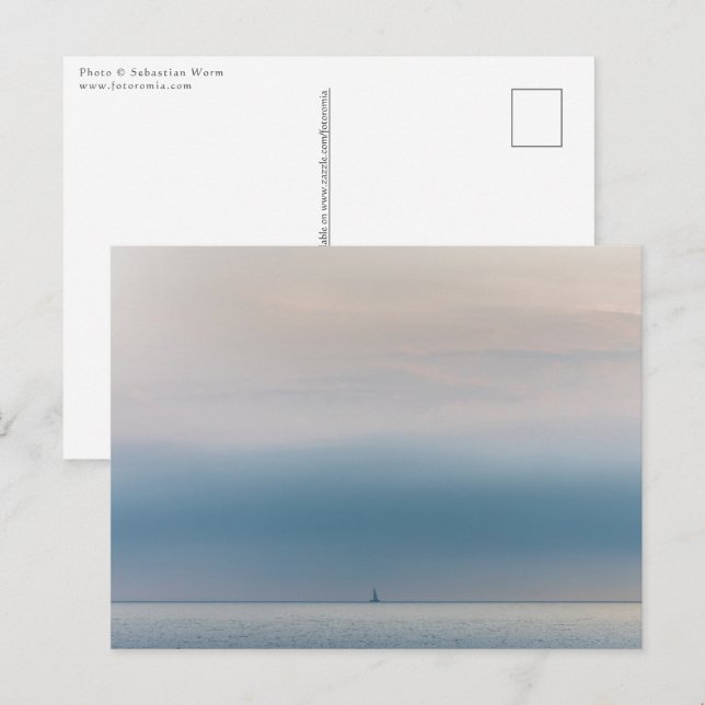 Carte Postale Photo de paysage marin de voilier (Devant / Derrière)