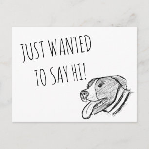 Carte Postale photo de pitbull dessiné à la main amateur de chie