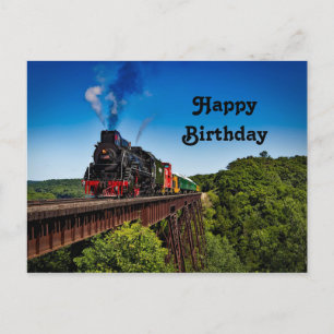 Carte Postale Photo de pont de train vintage pour anniversaire