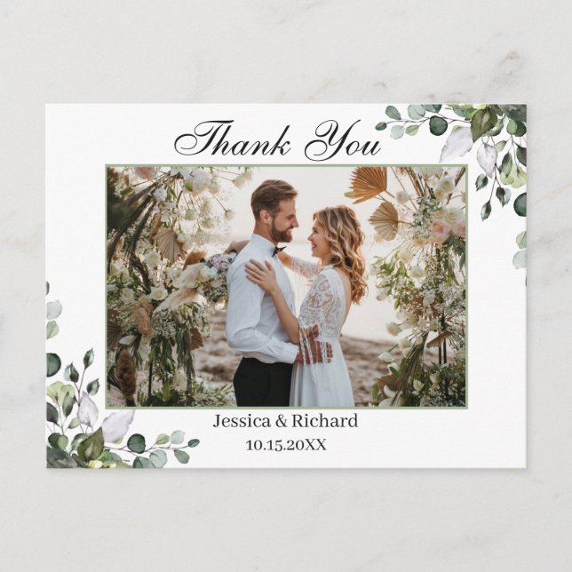 Carte postale photo de remerciement à l'aquarelle  (Devant)