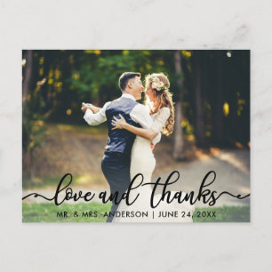 Carte Postale Photo de remerciement de mariage amour et gratitud