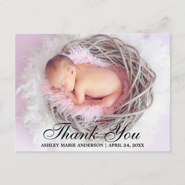 Carte Postale Photo de remerciement nouveau bébé (Devant)