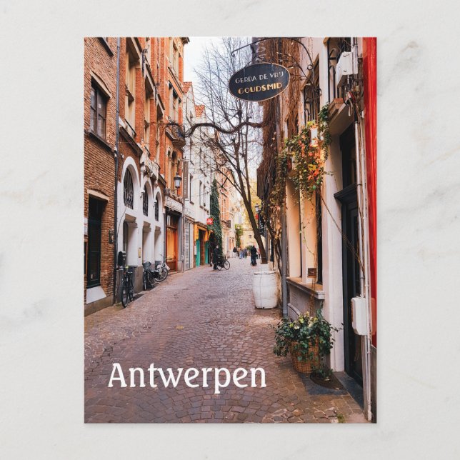 Carte Postale Photo de rue Anvers Belgique (Devant)