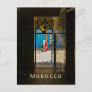 Carte Postale Photo de rue authentique de la médina du Maroc