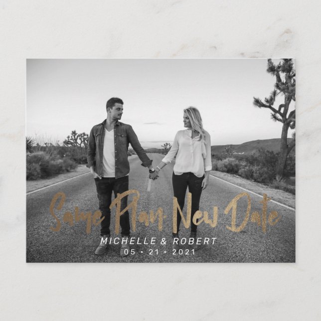 Carte Postale photo de script moderne gras changer la date (Devant)