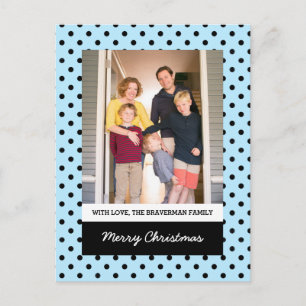 Carte postale Photo de vacances Polka Sweet bleu c