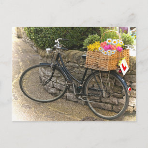Carte postale photo de vélo de style vintage avec
