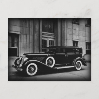 Carte Postale Photo De Voiture Vintage Noir Et Blanc