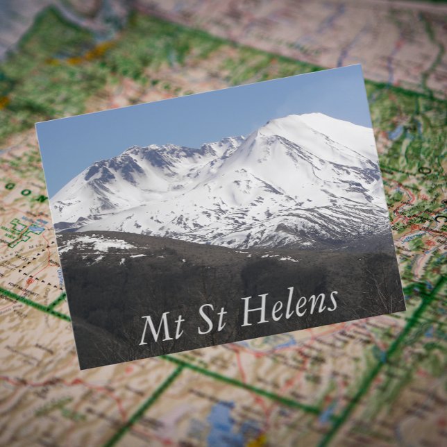 Carte Postale Photo de voyage du cratère du Mont St Helens (In Situ Map)