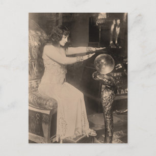 Carte Postale Photo de voyante boule de cristal vintage 1920