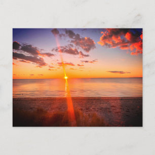Carte Postale Photo du coucher de soleil sur la plage de Cape Co