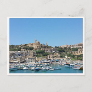 Carte Postale Photo du port de ferry de l'île de Gozo à Malte