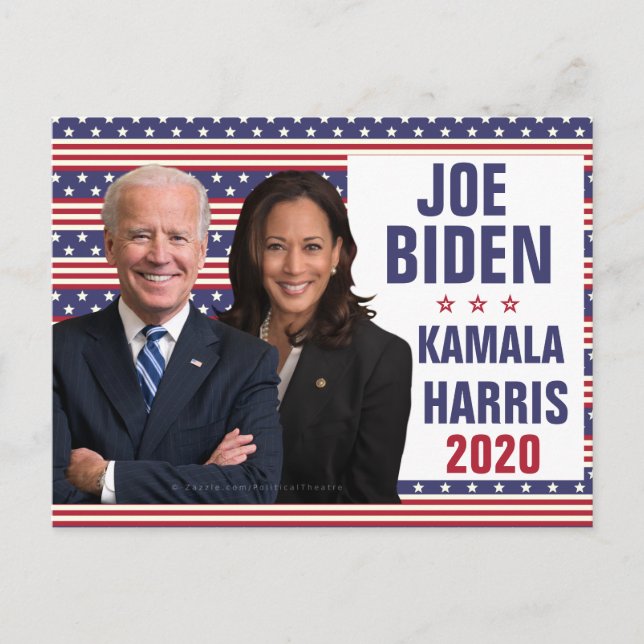 Carte Postale Photo du Président américain Joe Biden Kamala Harr (Devant)
