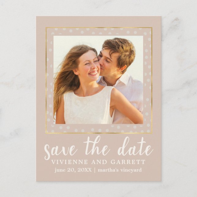 Carte Postale Photo d'un Mariage de photos Enregistrer la date (Devant)