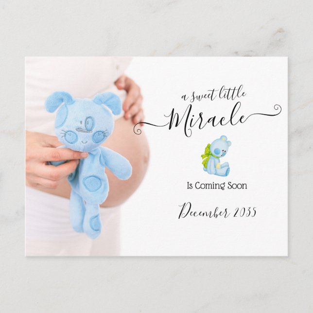 Carte Postale Photo Faire-part de grossesse | Miracle sucré (Devant)