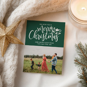 Carte Postale Photo famille Noël vert