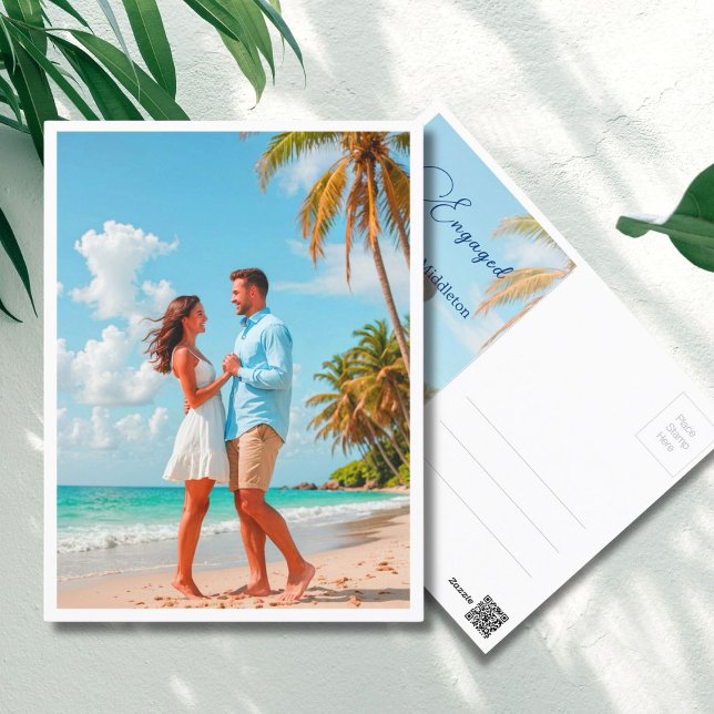 Carte Postale Photo Fiançailles de destination de plage tropical (Créateur téléchargé)