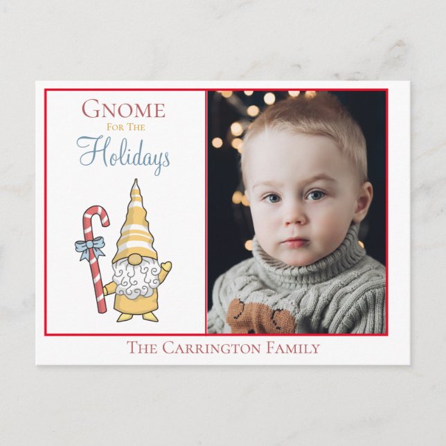Carte Postale Photo Gnome For The Holidays Christmas Postcard (Devant)