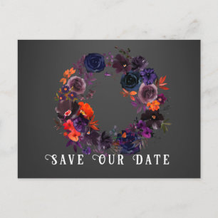 Carte Postale Photo gothique moderne Floral Mariage Enregistrer 